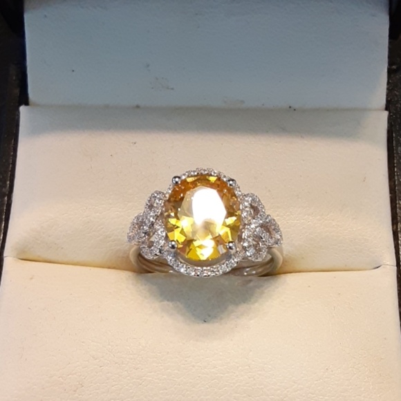 5.00ctw Simulated Yellow & White Diamonds 925 - Picture 5 of 8